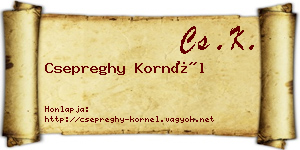 Csepreghy Kornél névjegykártya
