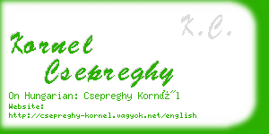 kornel csepreghy business card